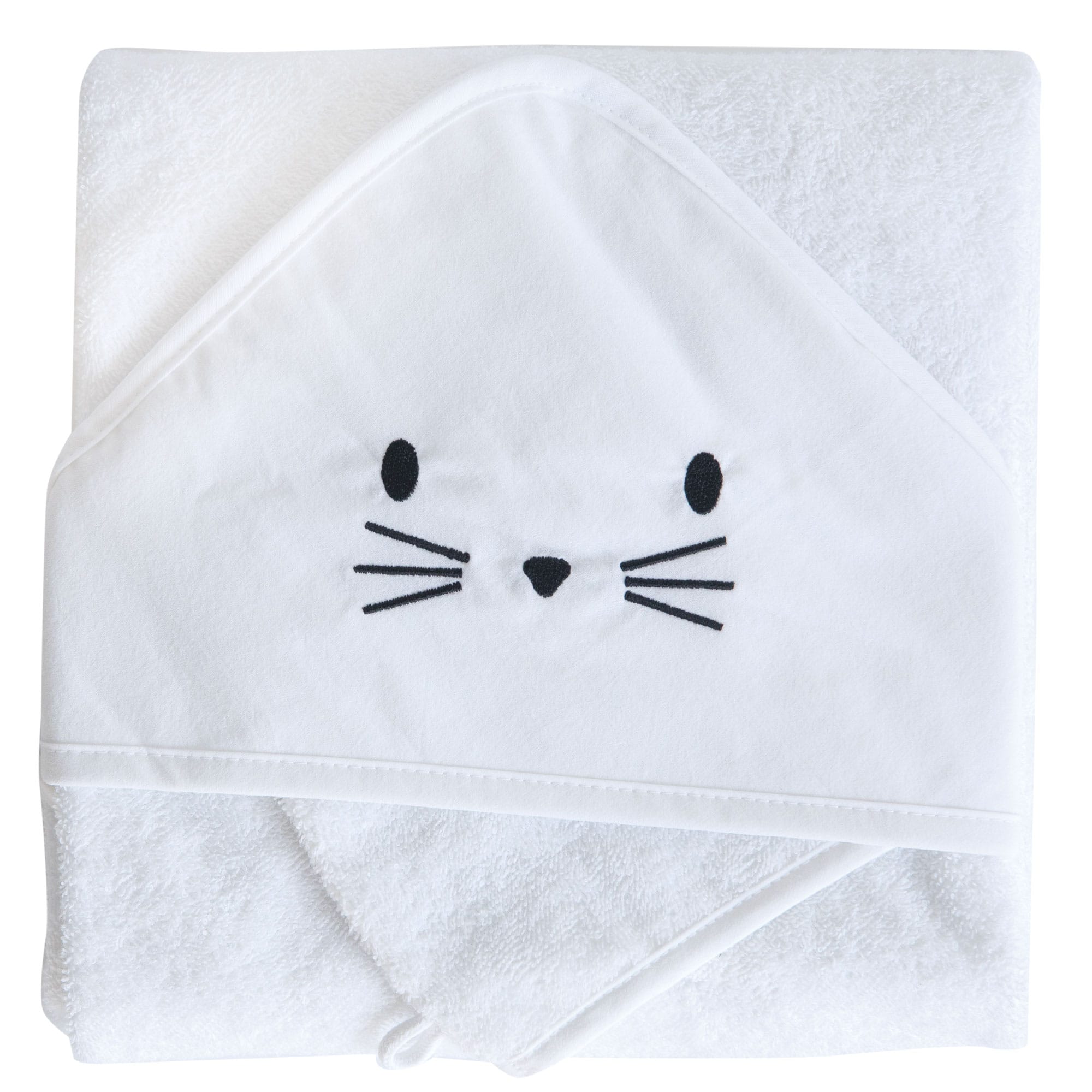 Coffret sortie de bain + gant BLANC Domiva