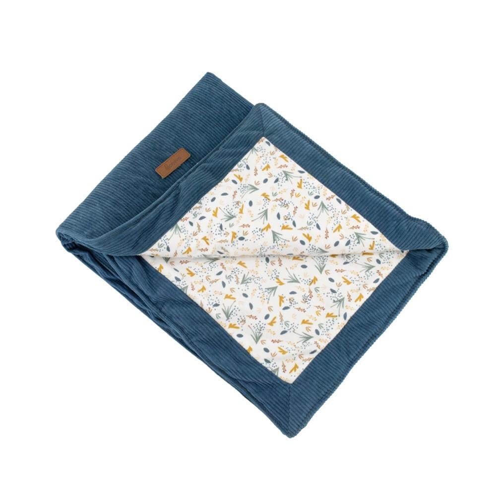 Couverture double face au fil de l'eau BLEU Domiva