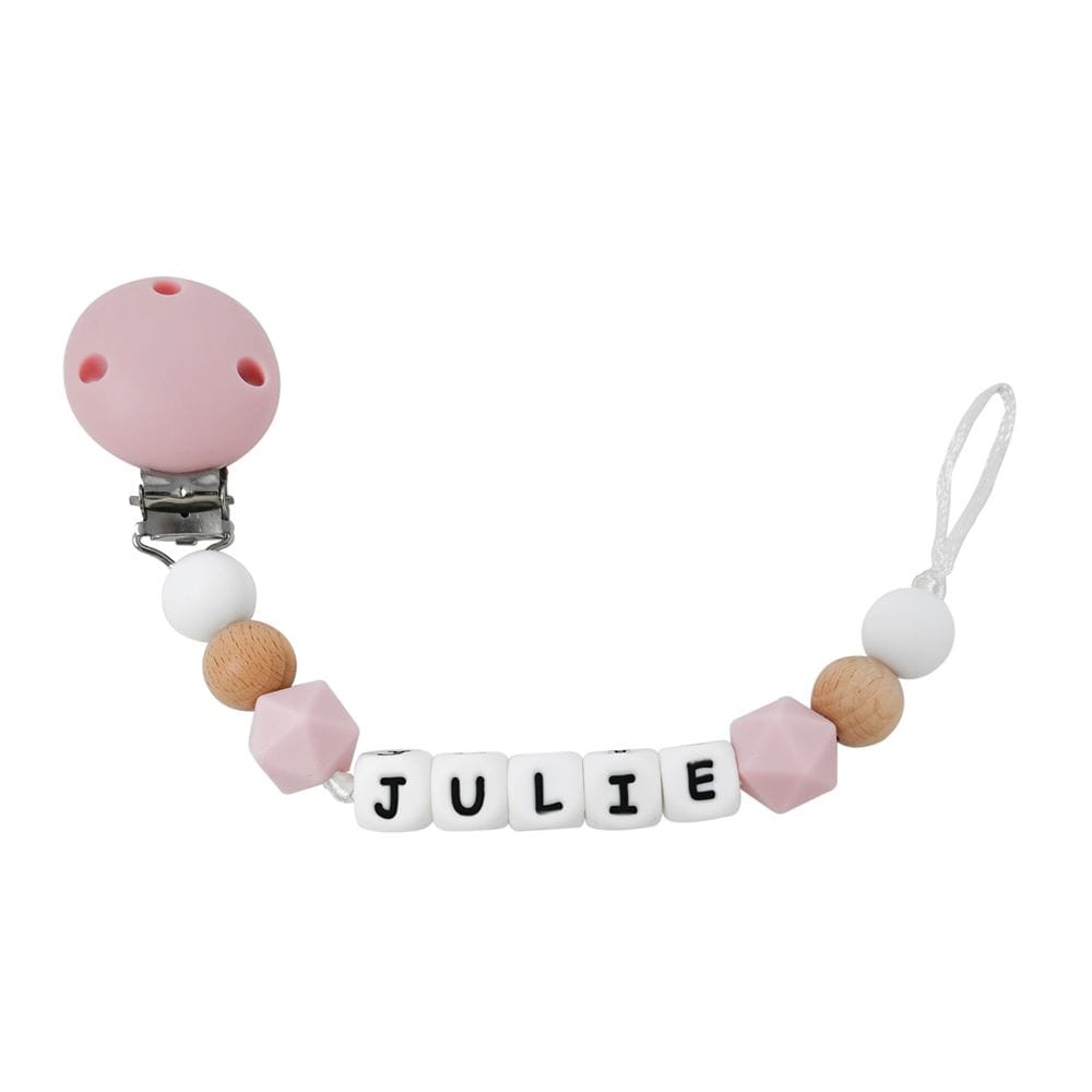 Attache-sucette silicone personnalisable ROSE Irréversible Bijoux