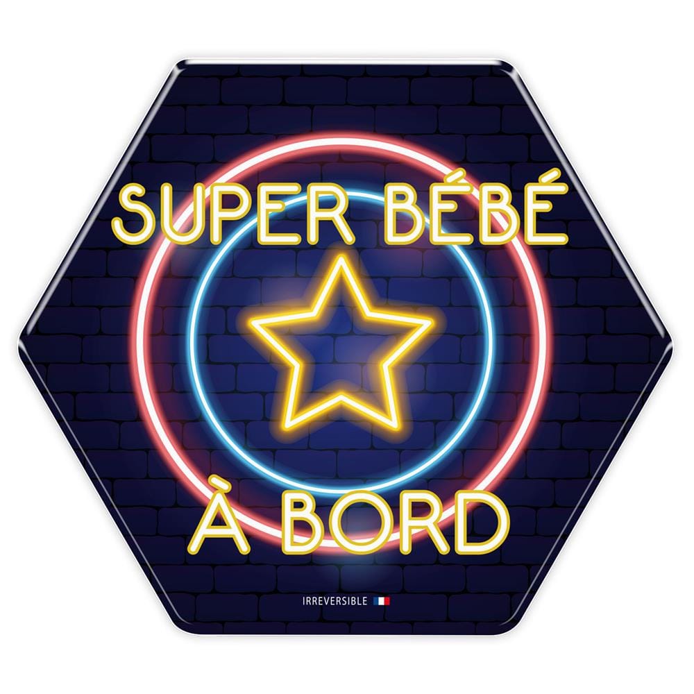 Adhésif « Bébé à Bord Captain America néon »  BLEU Irréversible Bijoux