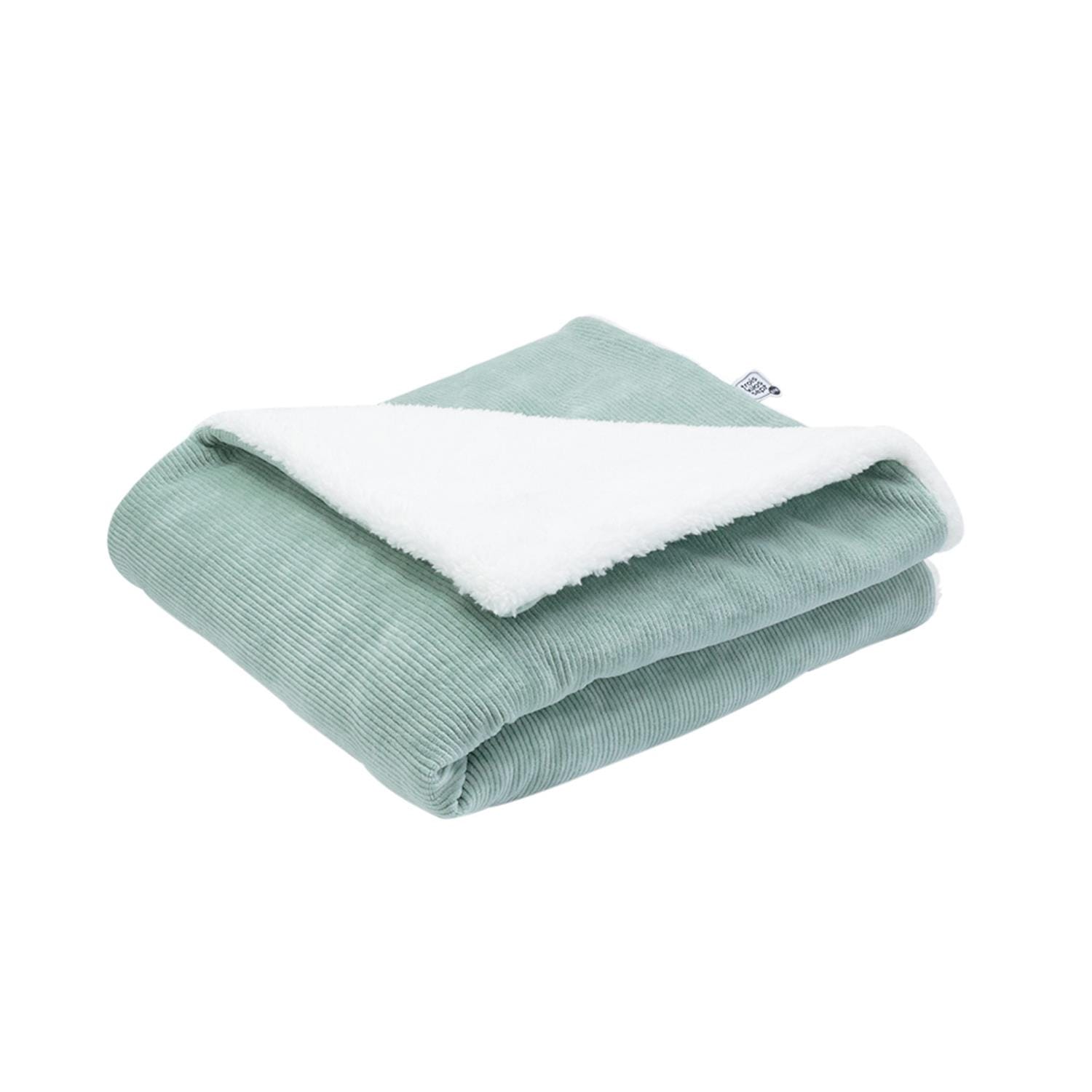 Couverture sherpa Wooly VERT Trois Kilos Sept