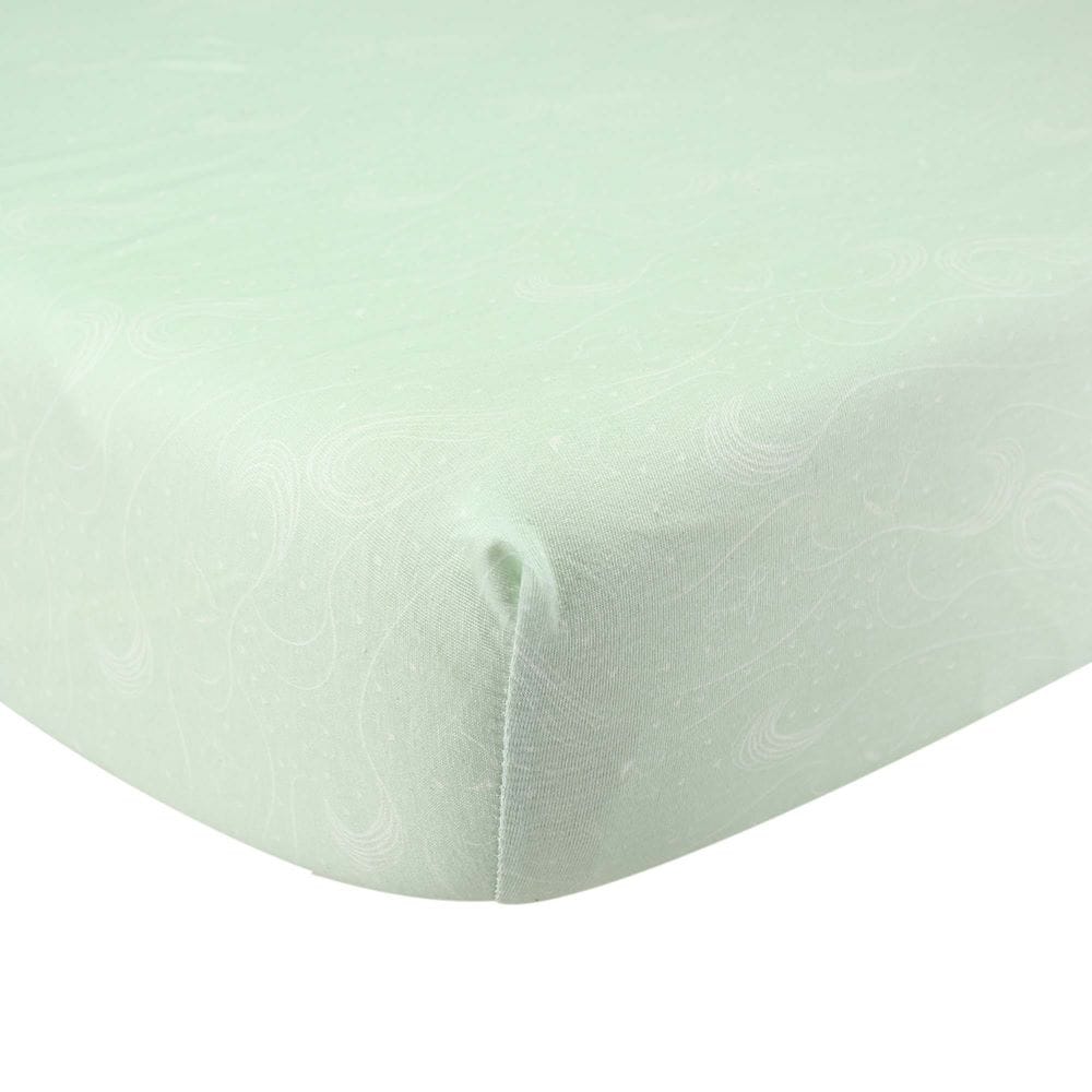 Drap housse AOP Au large de Nova VERT Trois Kilos Sept