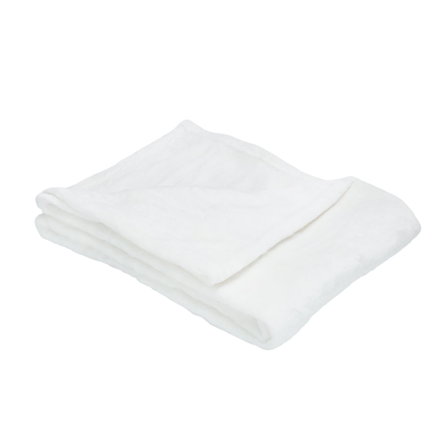 Couverture flanelle BLANC Trois Kilos Sept