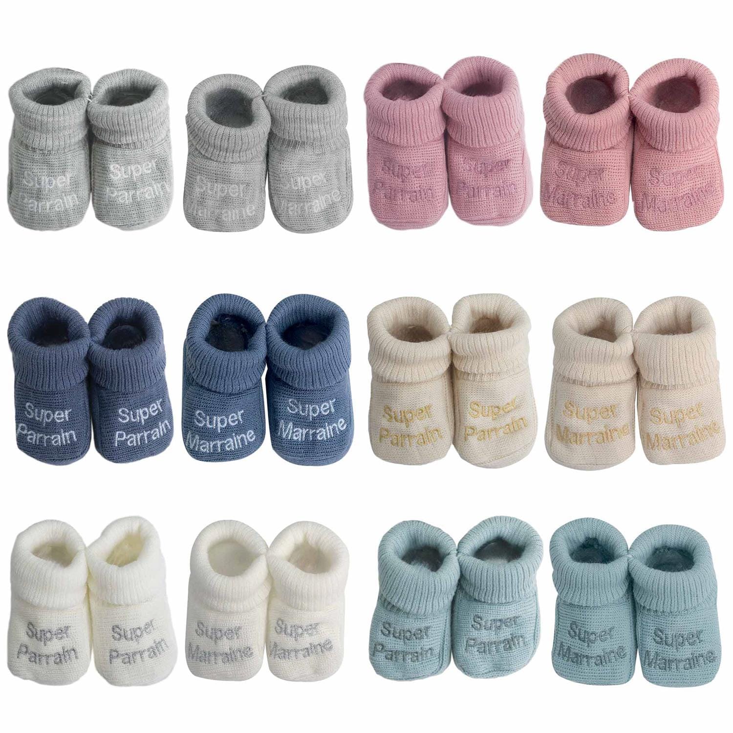Chaussons Parrain/Marraine MULTICOLORE Trois Kilos Sept