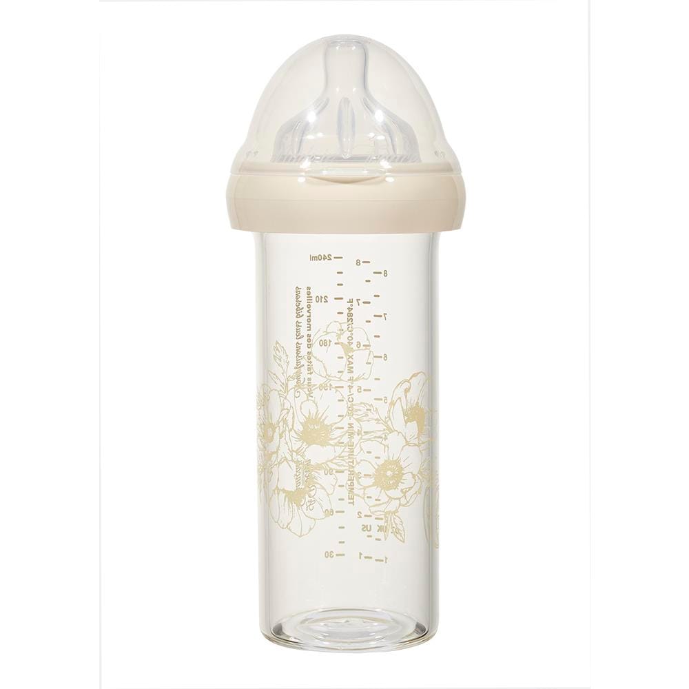 Biberon verre Fleur blanche BLANC Le biberon Français