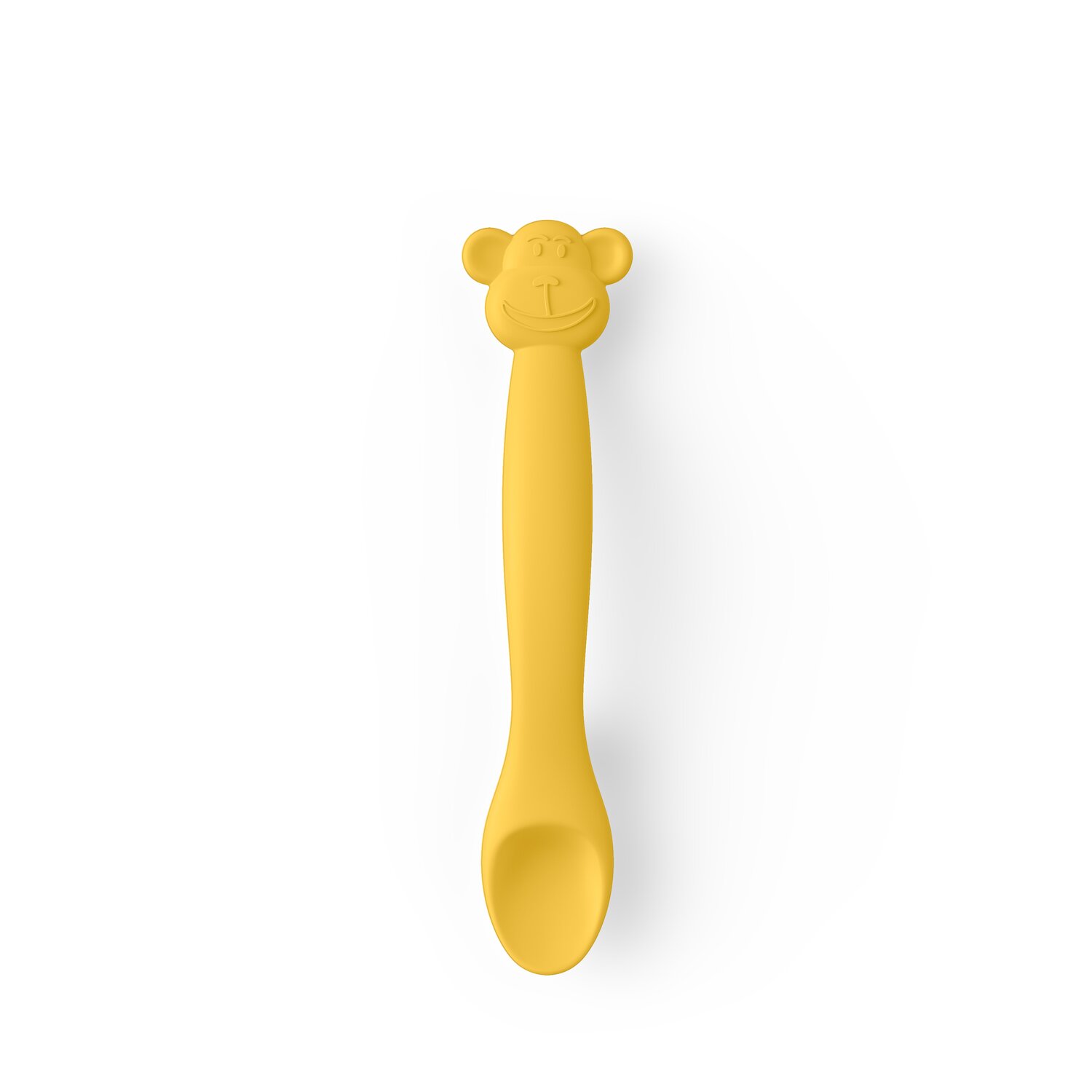 Cuillère en silicone animaux +4m Yellow