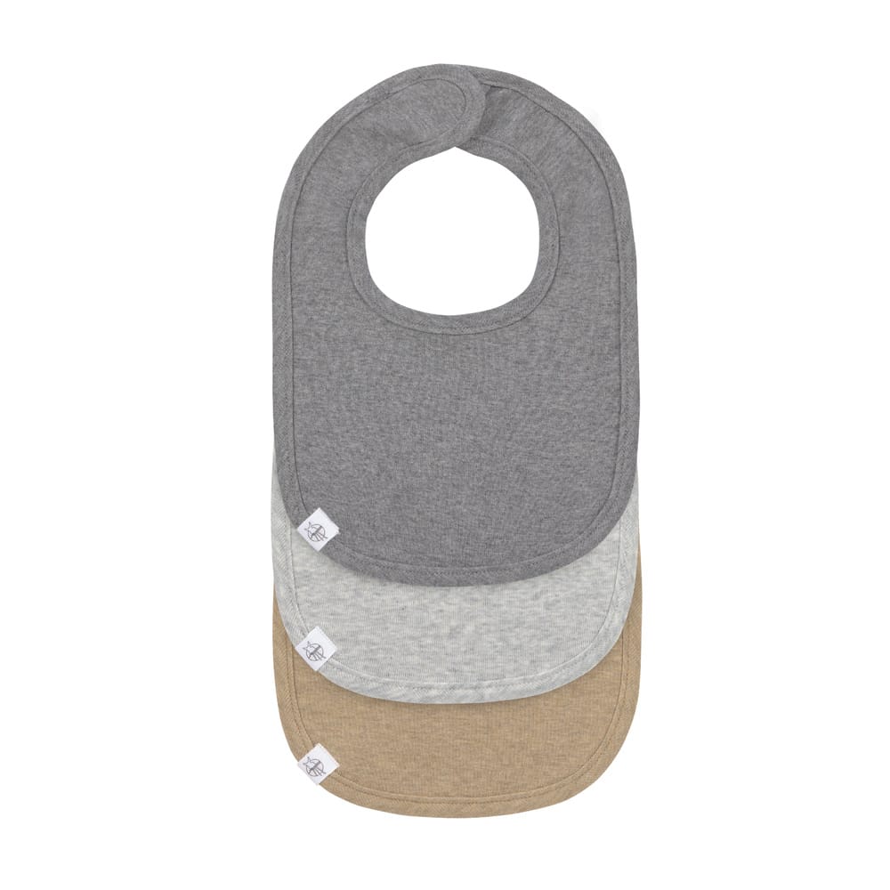 3 bavoirs naissance GOTS GRIS Lässig