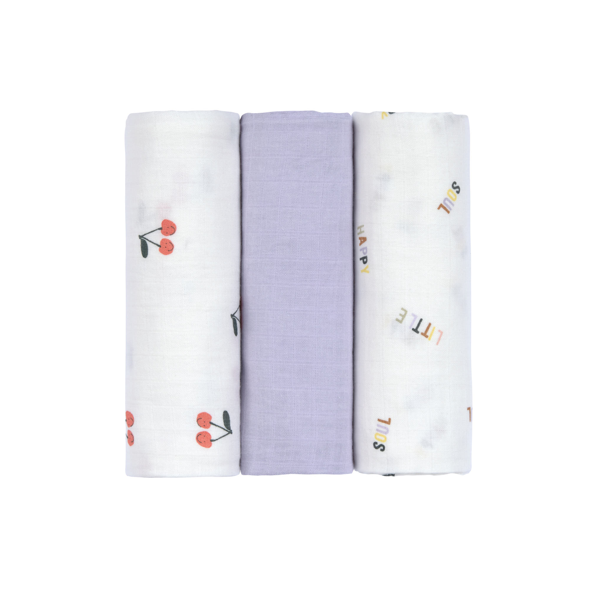 Lange mousseline 3 pcs Happy Fruits VIOLET Lässig