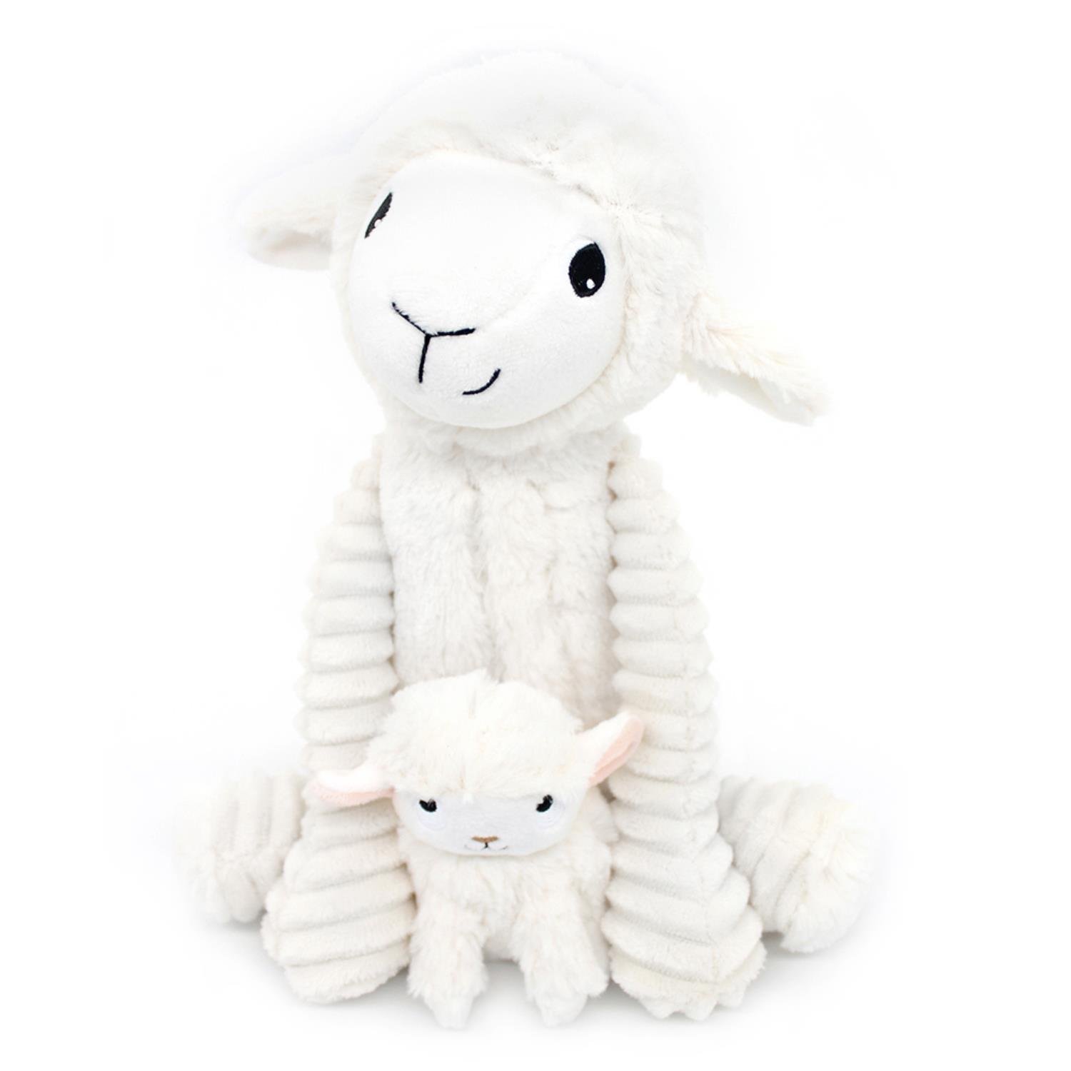 Peluche Ptipotos Mouton Maman/Bebe BLANC Les Déglingos