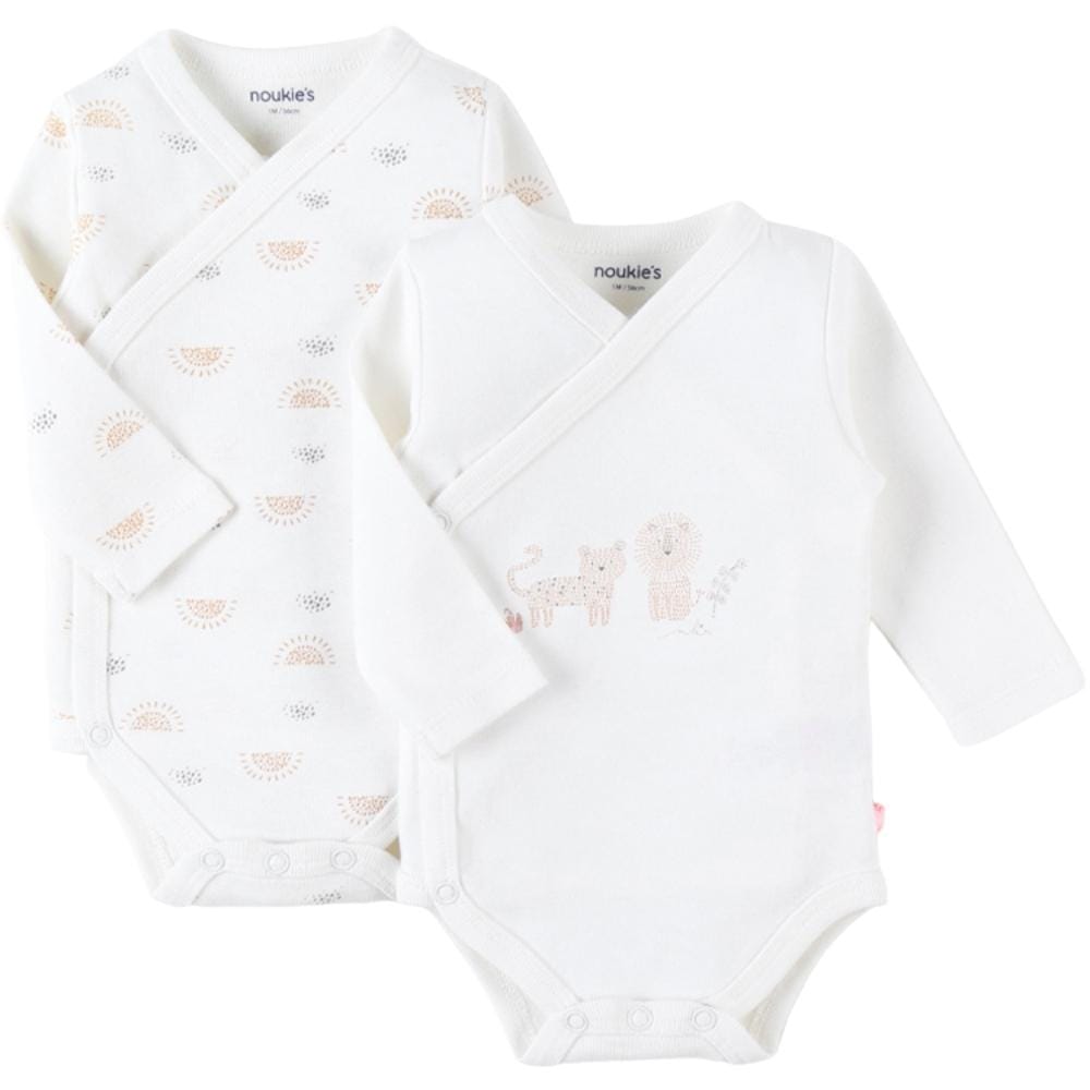 Lot de 2 bodys manches longues croisés Babou et Kendi MULTICOLORE Noukie's