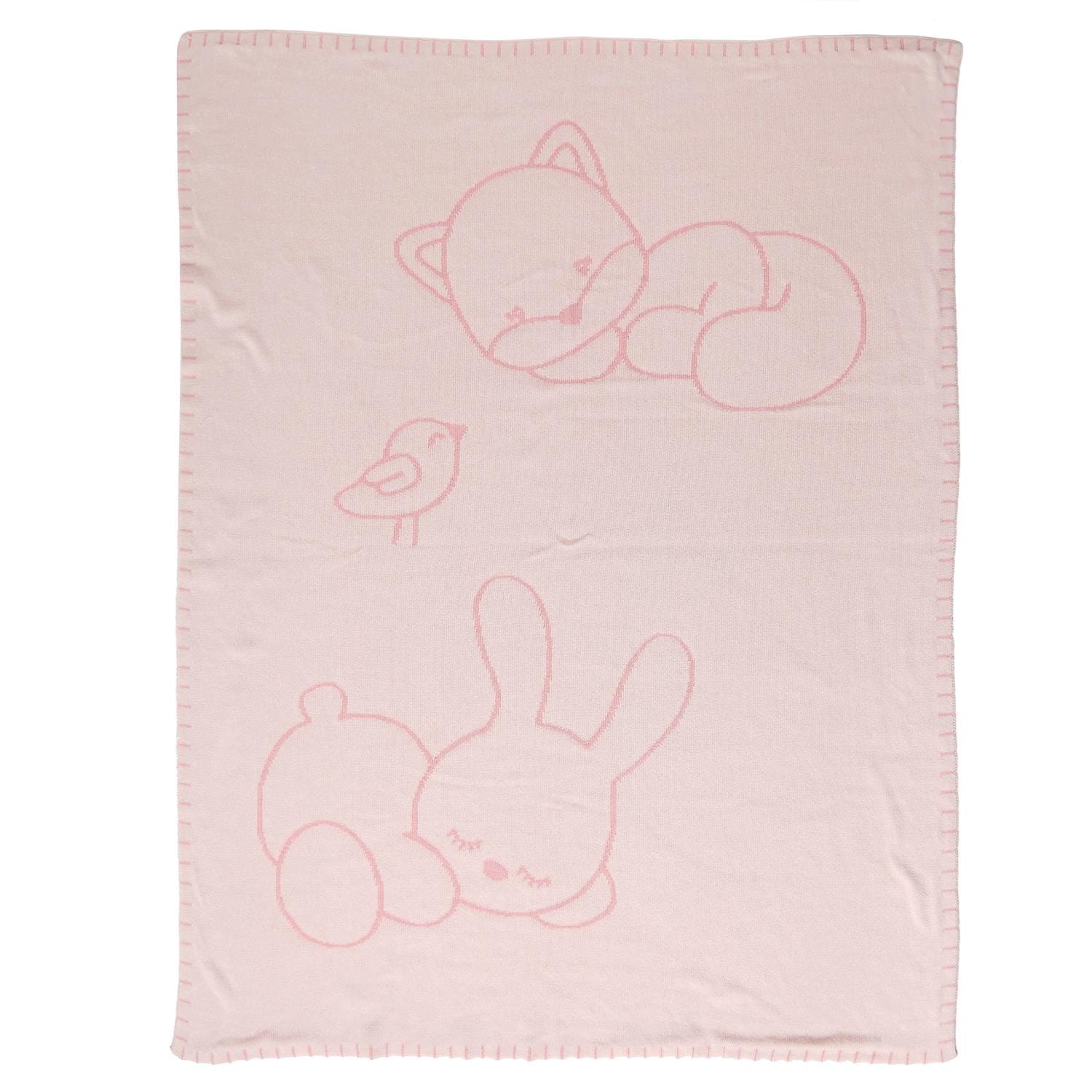 Couverture tricotée Alice et Pomme ROSE Nattou