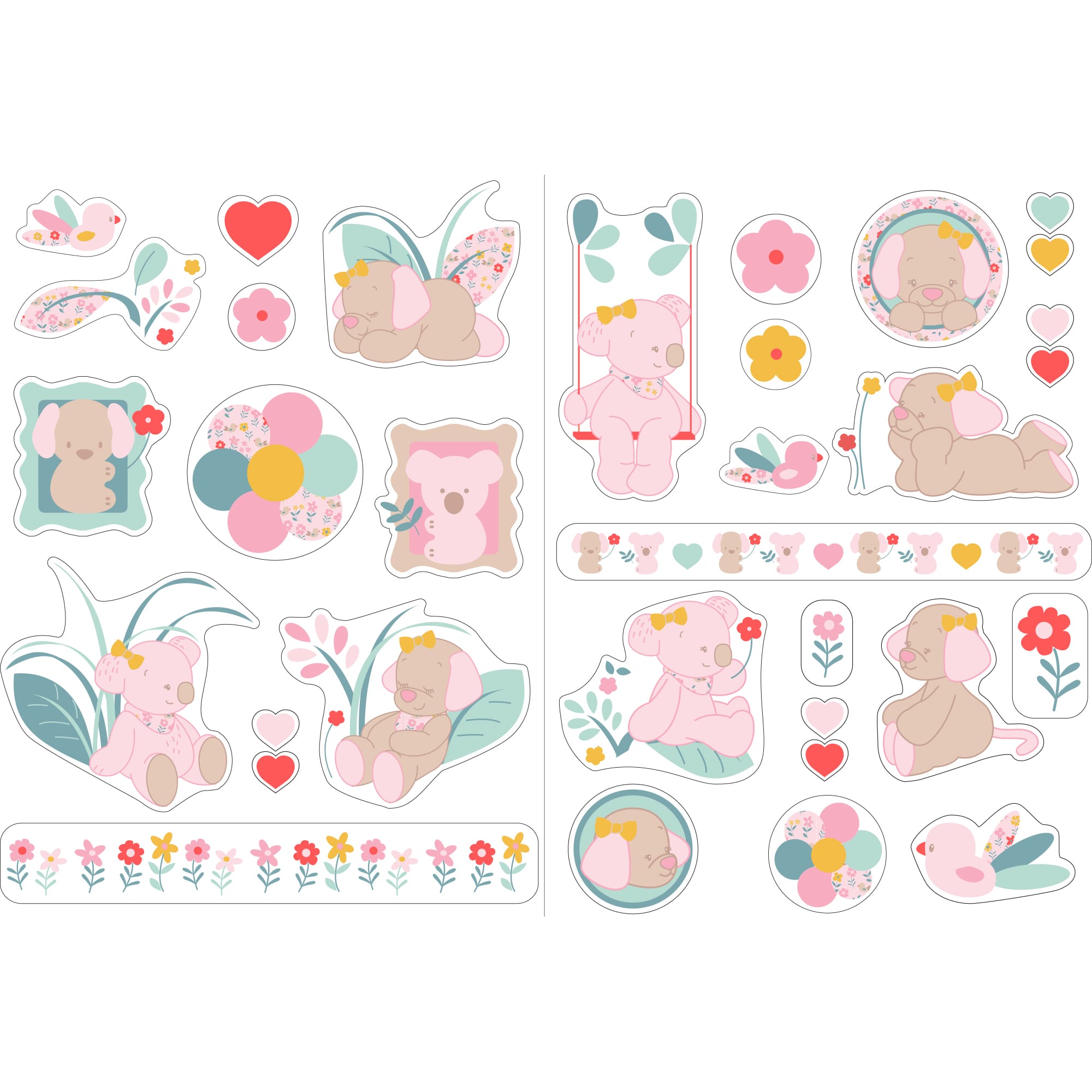 Autocollants décoratifs ROSE Nattou