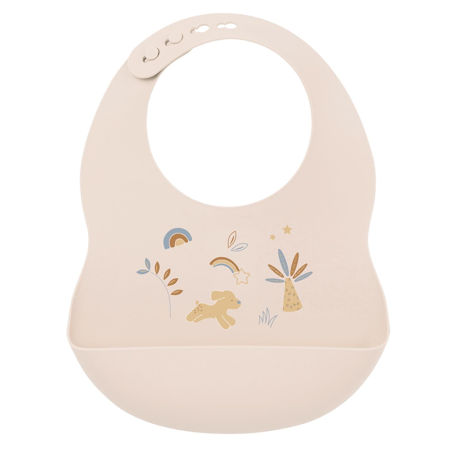 Bavoir imprimé silicone BEIGE Nattou