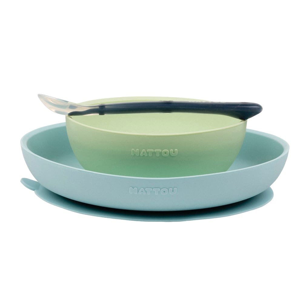 Coffret de repas silicone 3 pièces BLEU Nattou