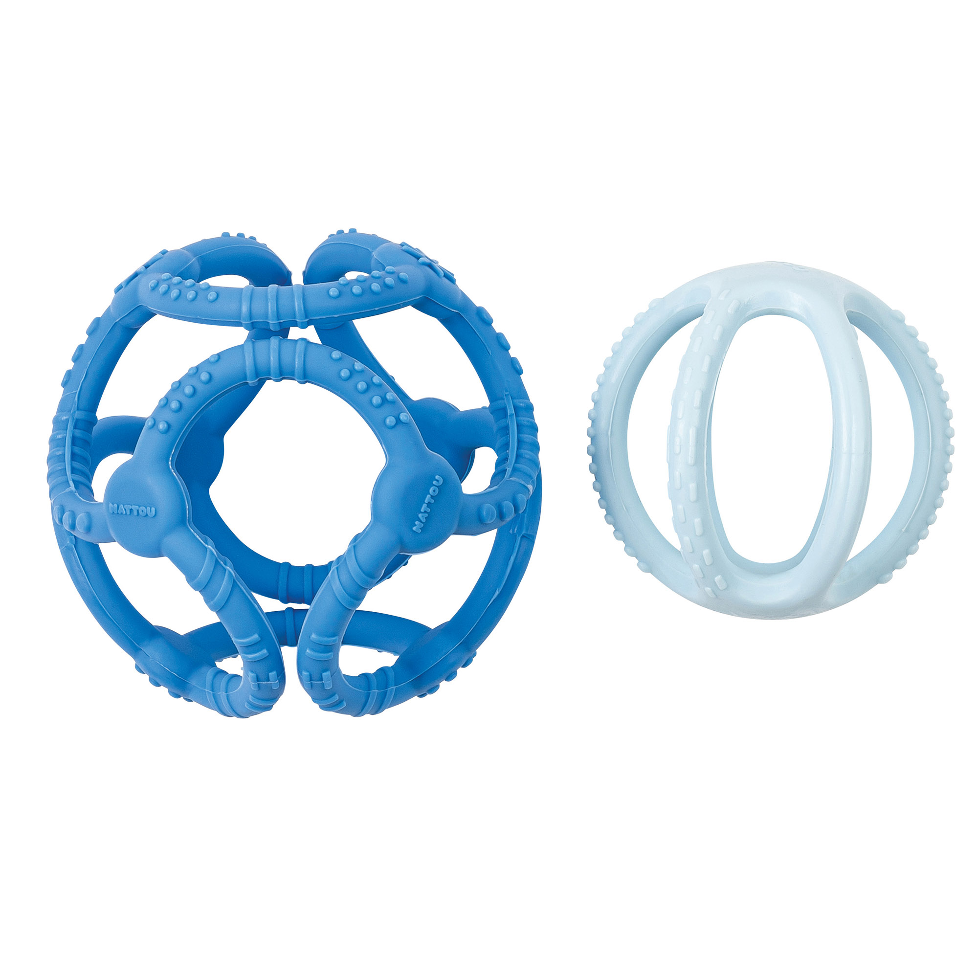 Set 2 balles silicone BLEU Nattou