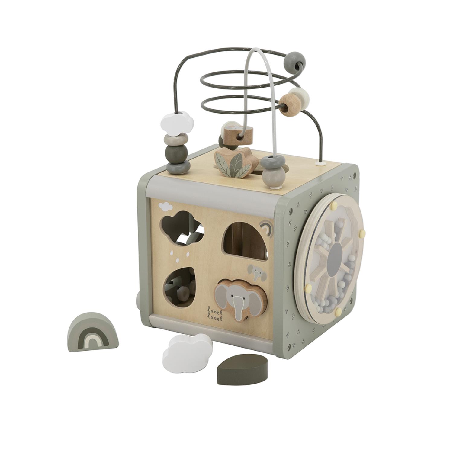 Cube d'activités en bois VERT Label Label