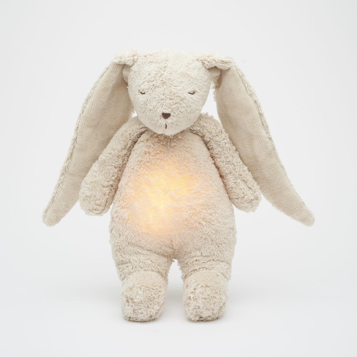 Peluche lapin nature bio avec sons & lumières BEIGE Moonie