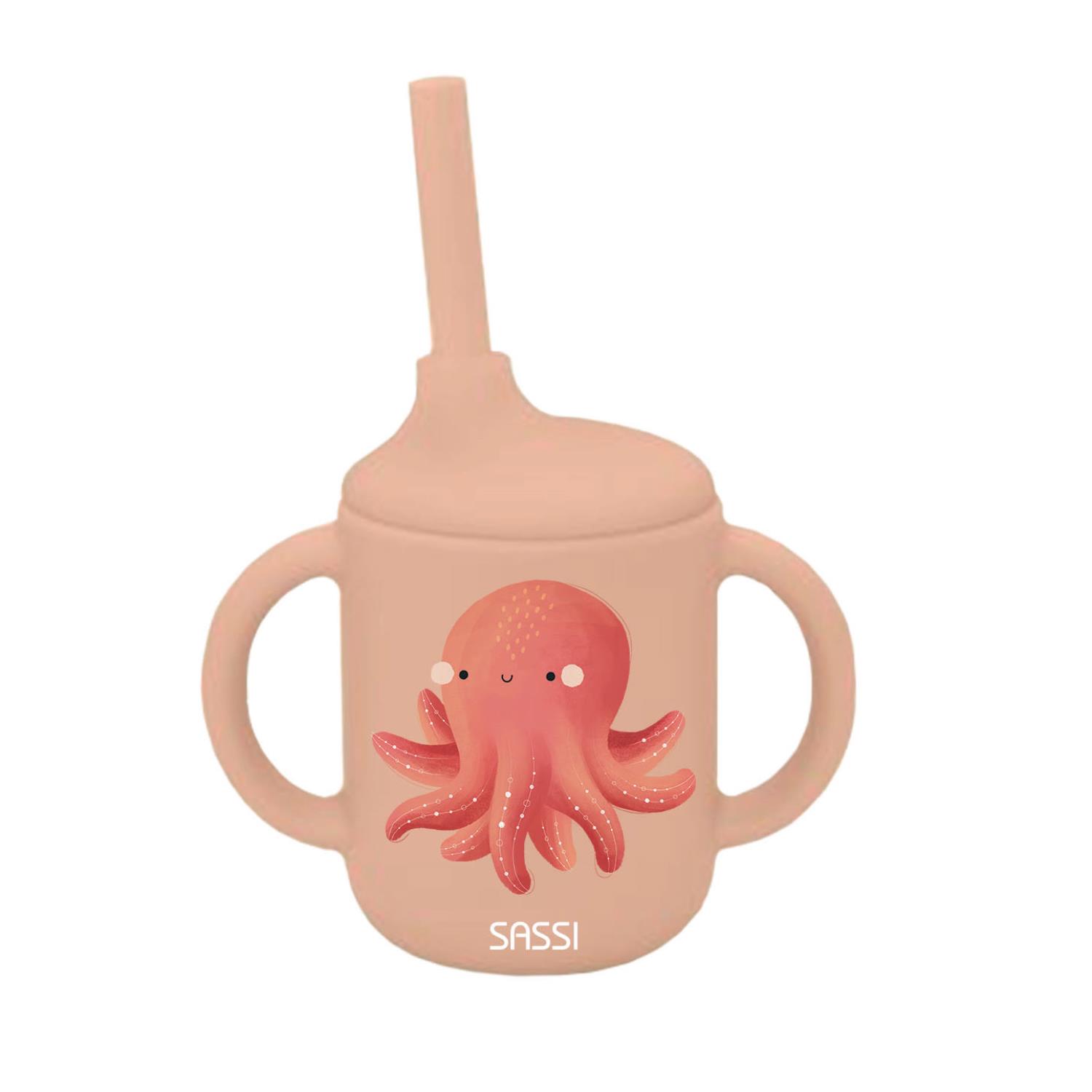 Tasse avec paille silicone ROSE Sassi Junior