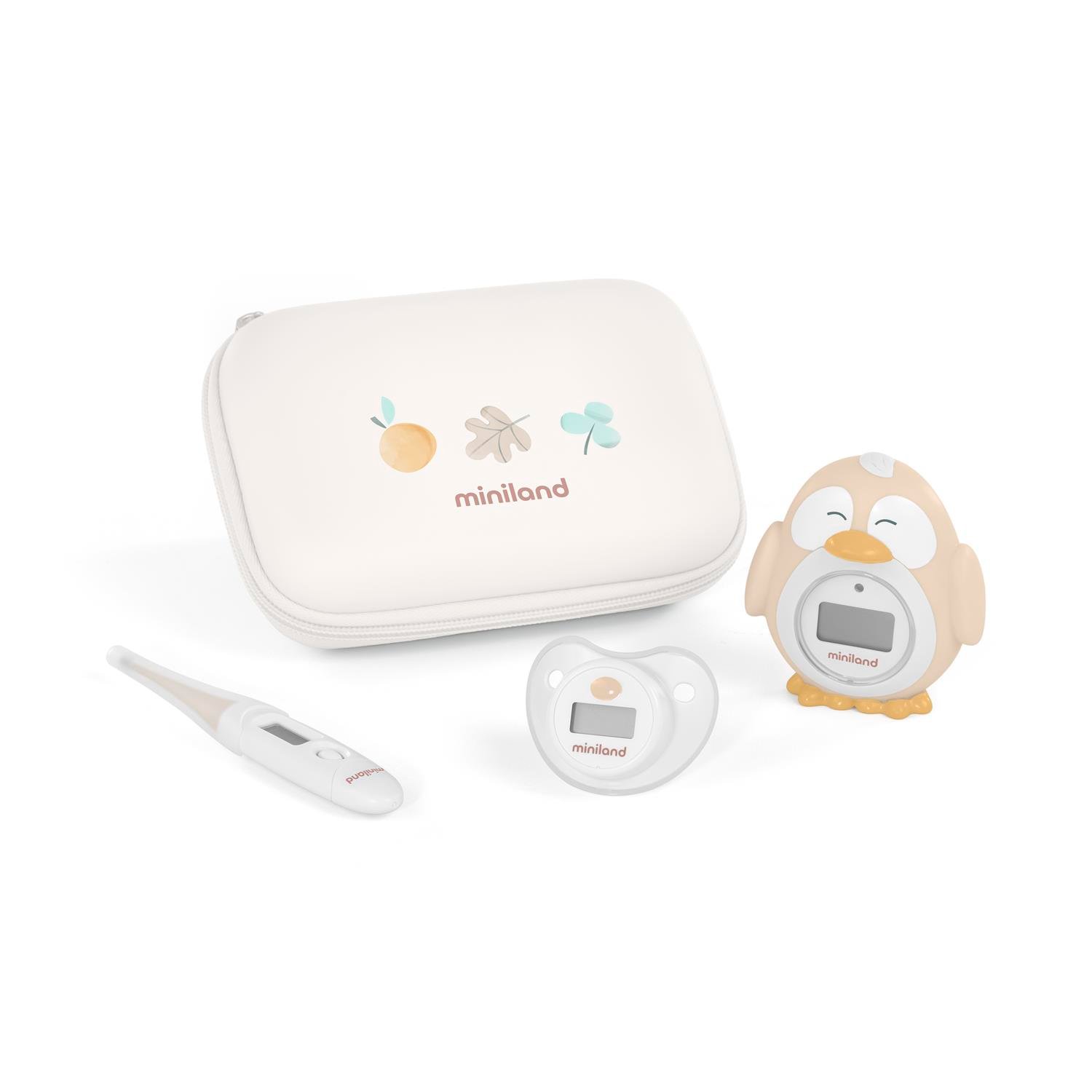 Kit de 3 thermomètres corporel/bain Valencia BEIGE Miniland