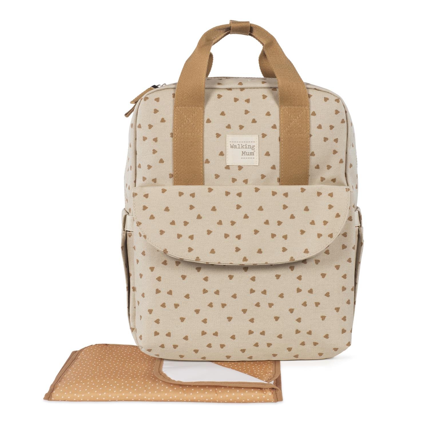 Sac à langer Coeurs Poppy MARRON Walking Mum