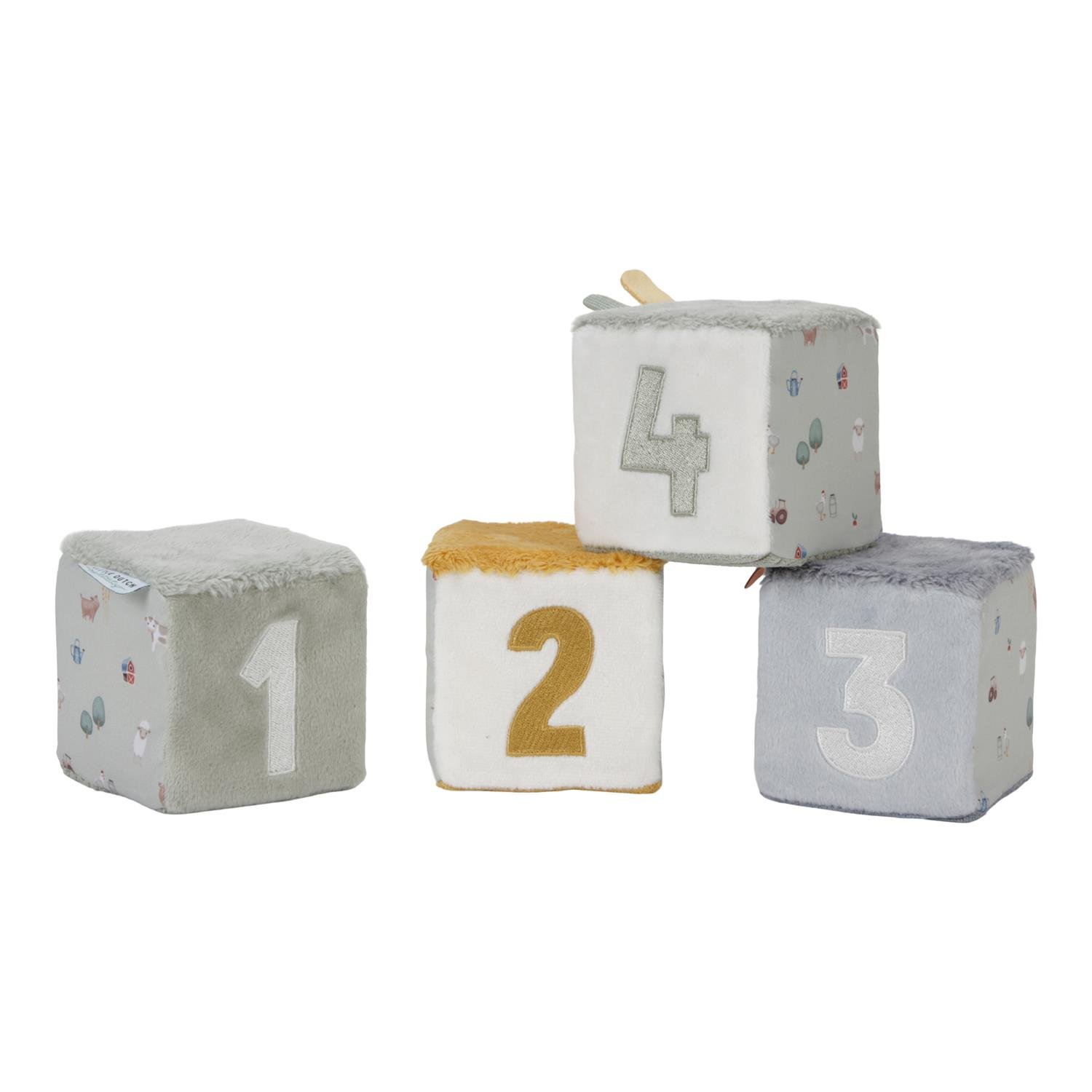 Lot de 4 cubes doux  MULTICOLORE Little Dutch