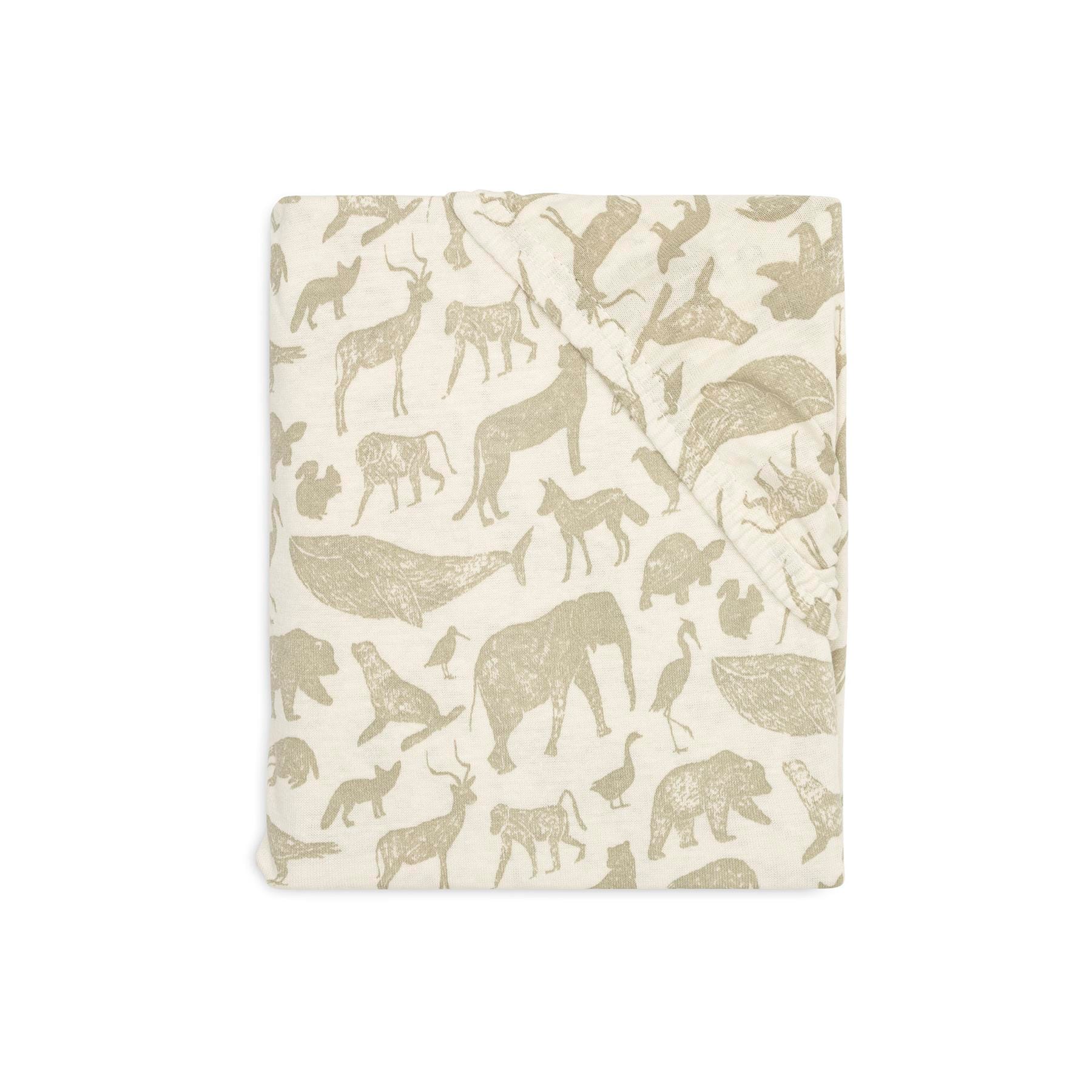 Drap-housse Jersey animals VERT Jollein