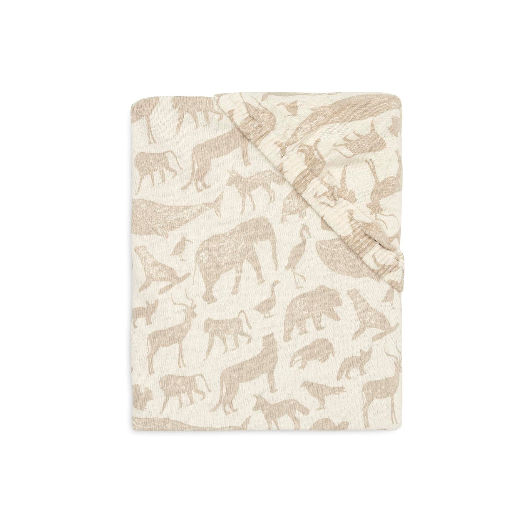 Drap-housse Jersey animals BEIGE Jollein