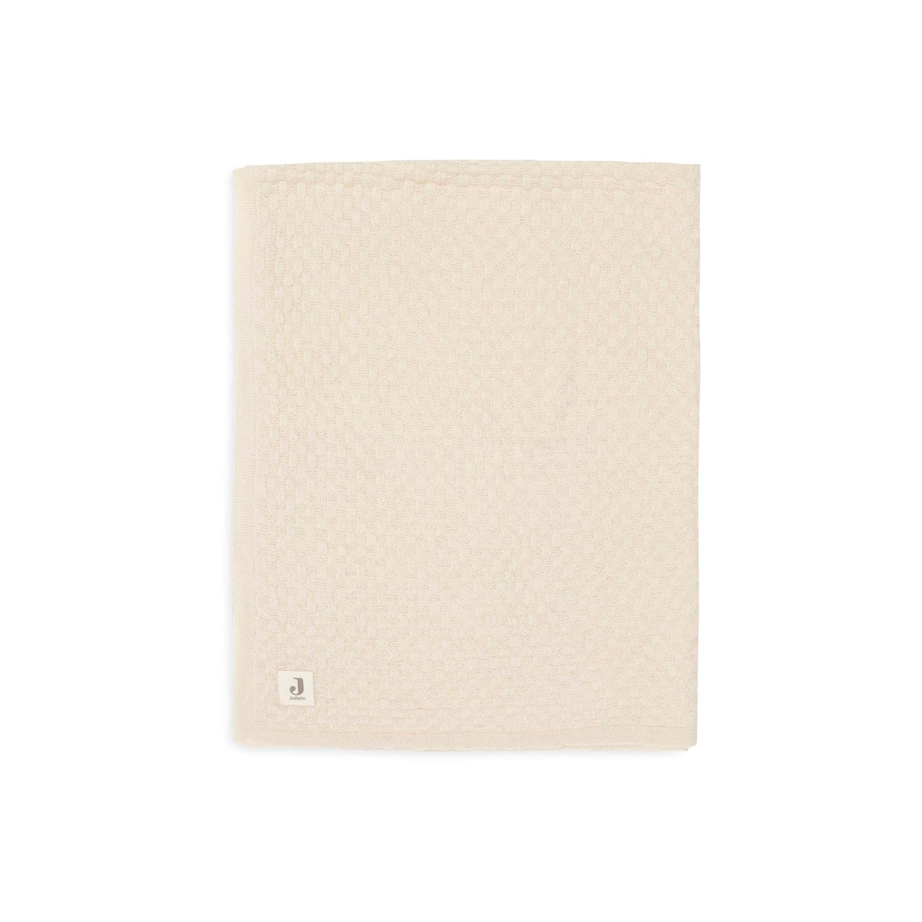 Couverture Berceau weave knit merino wool BLANC Jollein