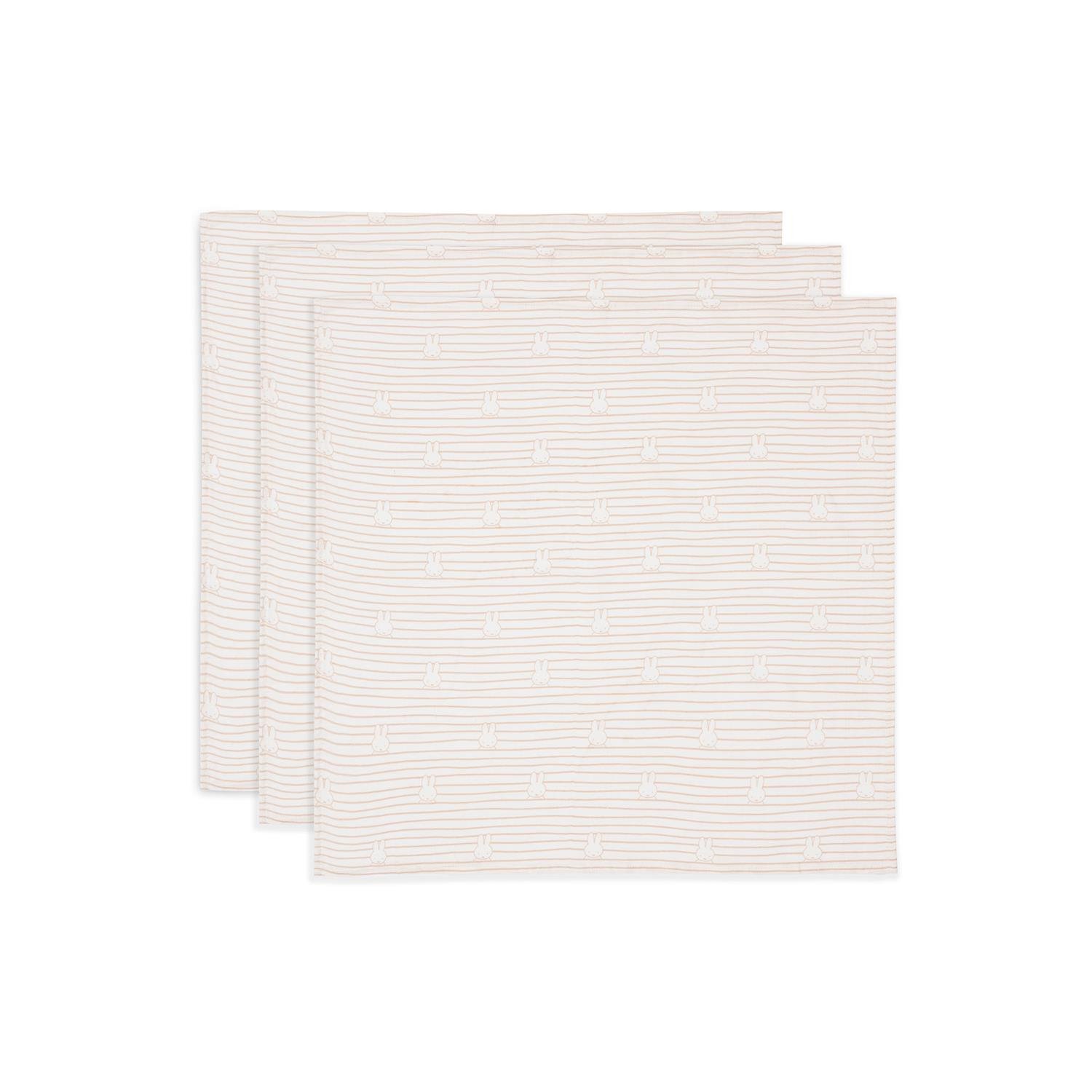 Lange gaze Coton Small  Miffy Stripe 3 pcs MARRON Jollein