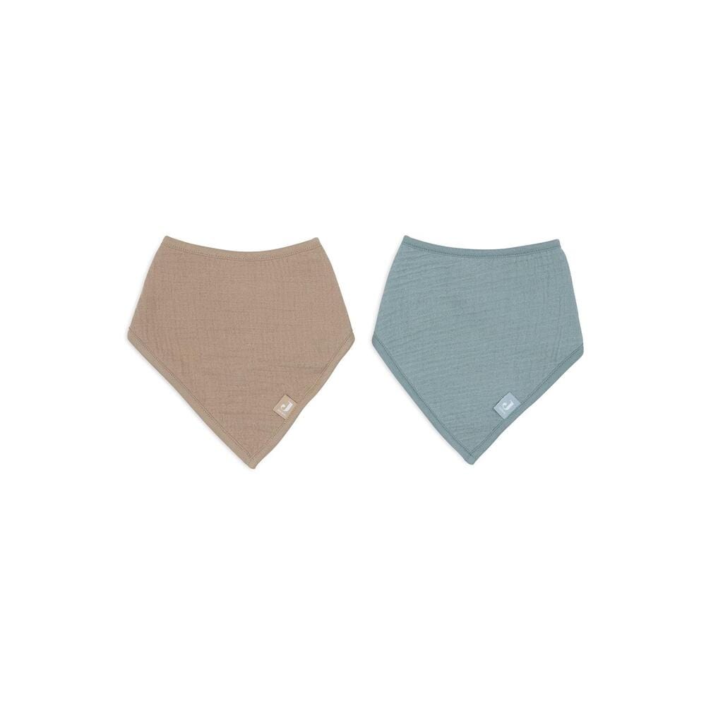 Lot de 2 Bavoirs Bandana Gaze de Coton VERT Jollein