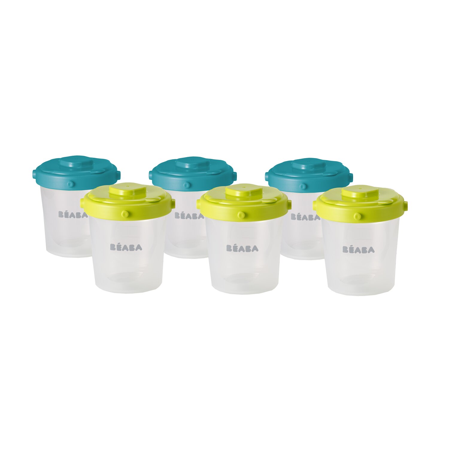 Lot de 6 portions clip 2ème âge 200 ml Neon/Bleu