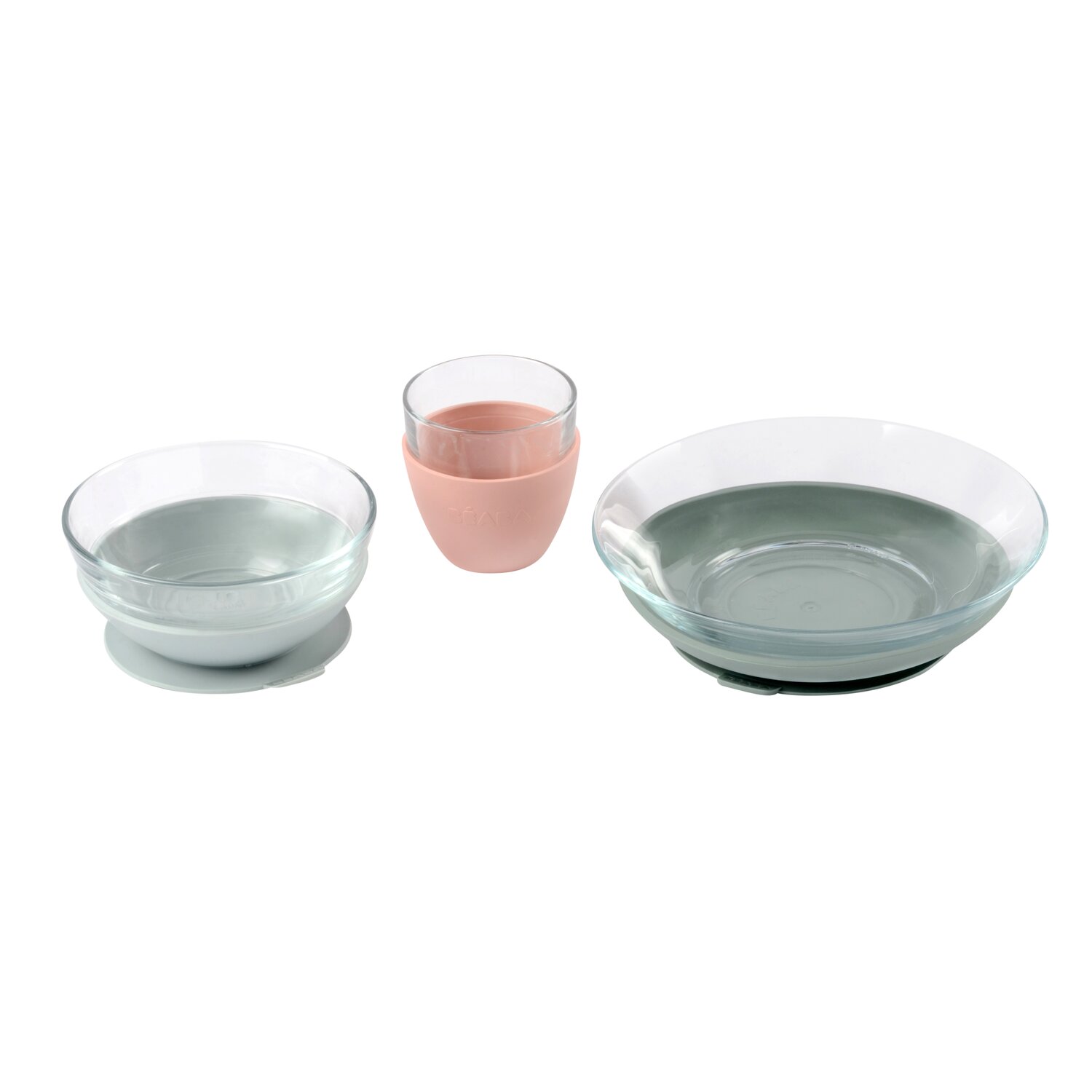 Coffret repas verre Eucalyptus/Rose