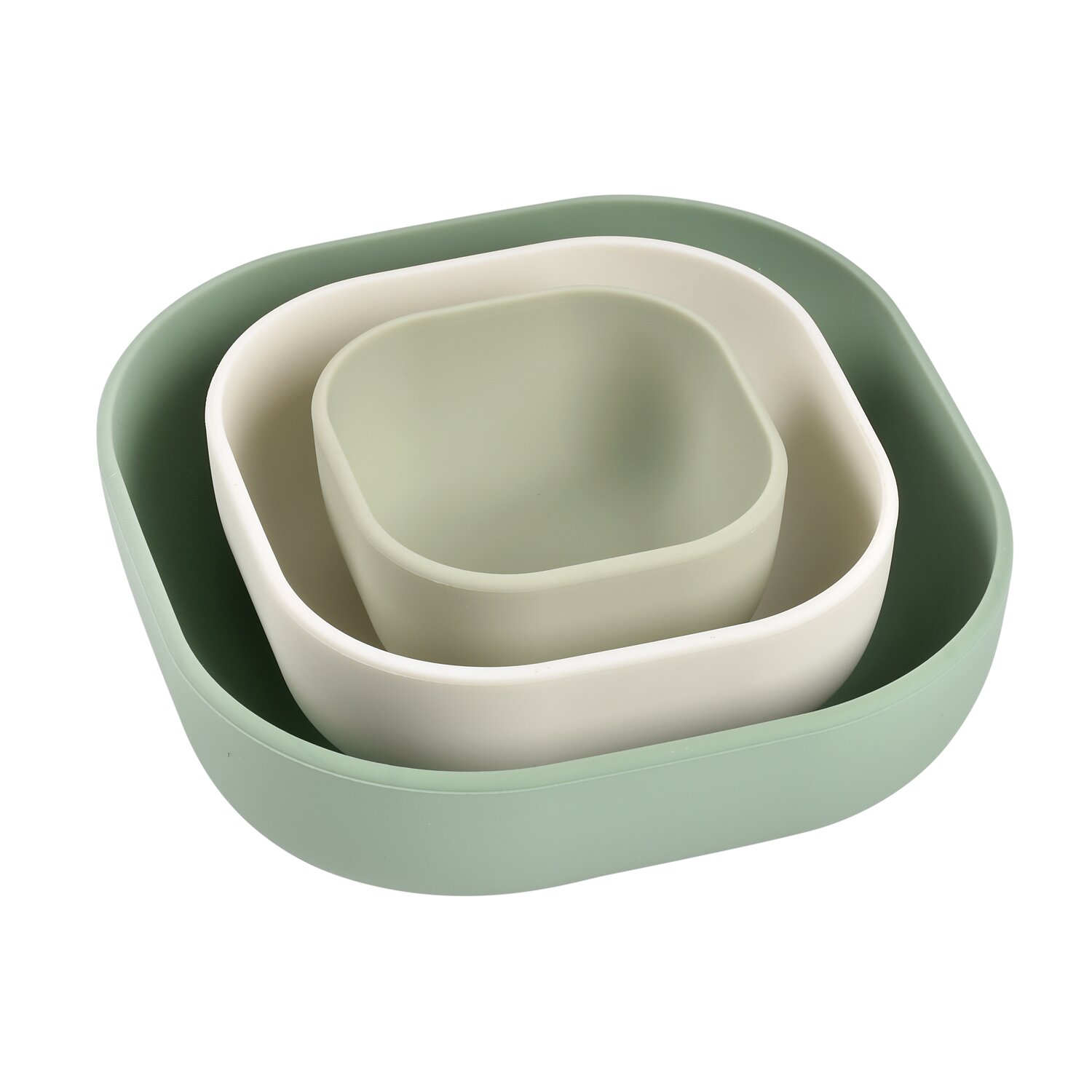 Lot de 3 bols silicone gigogne Vert sauge