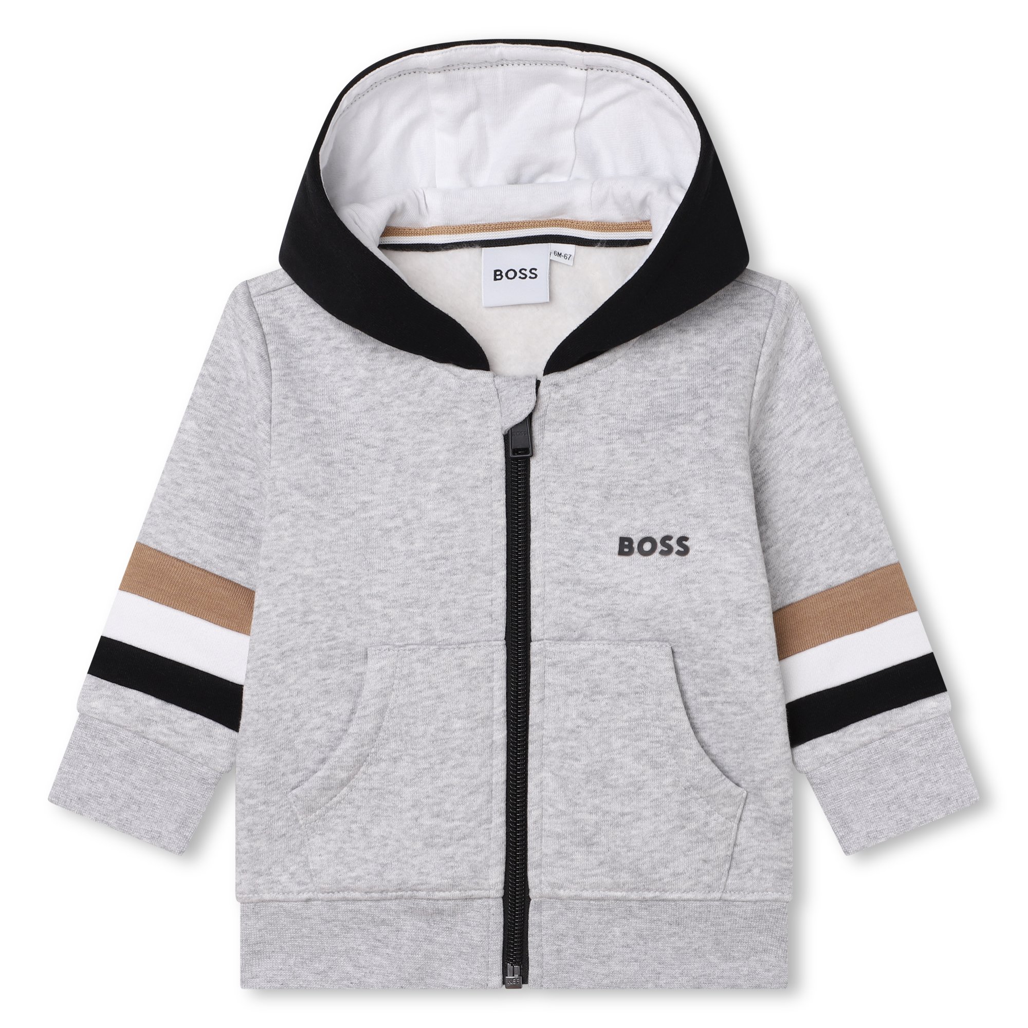 BOSS Sweat-shirt zippé en molleton GARCON 9M Gris