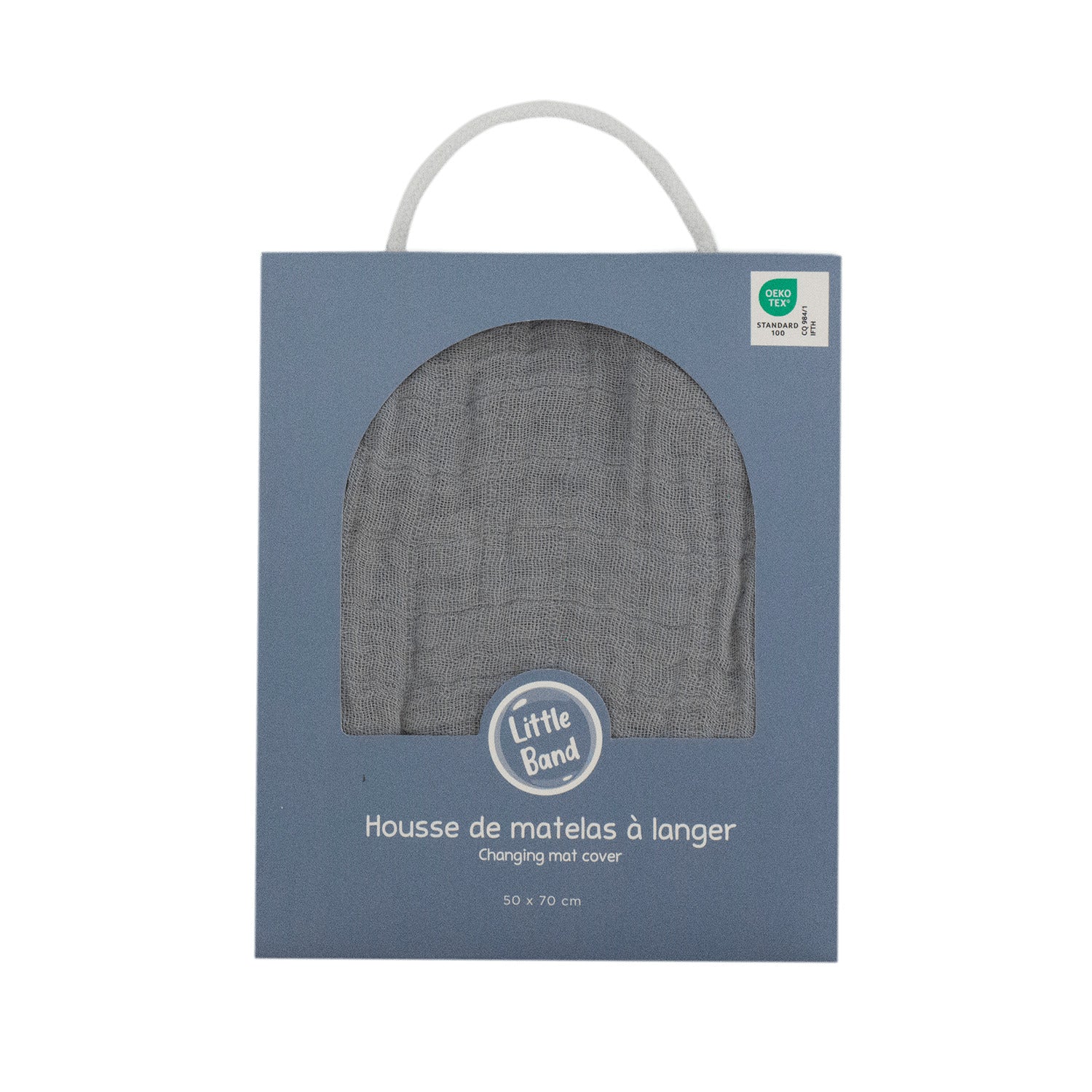 Housse pour matelas à langer 50x70 cm en Gaze de Coton Gris