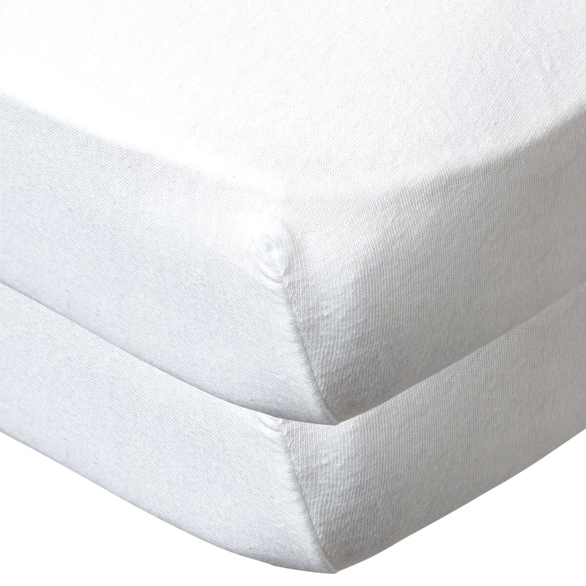 Lot de 2 draps-housse 60x120x15 cm bio - Blanc x2