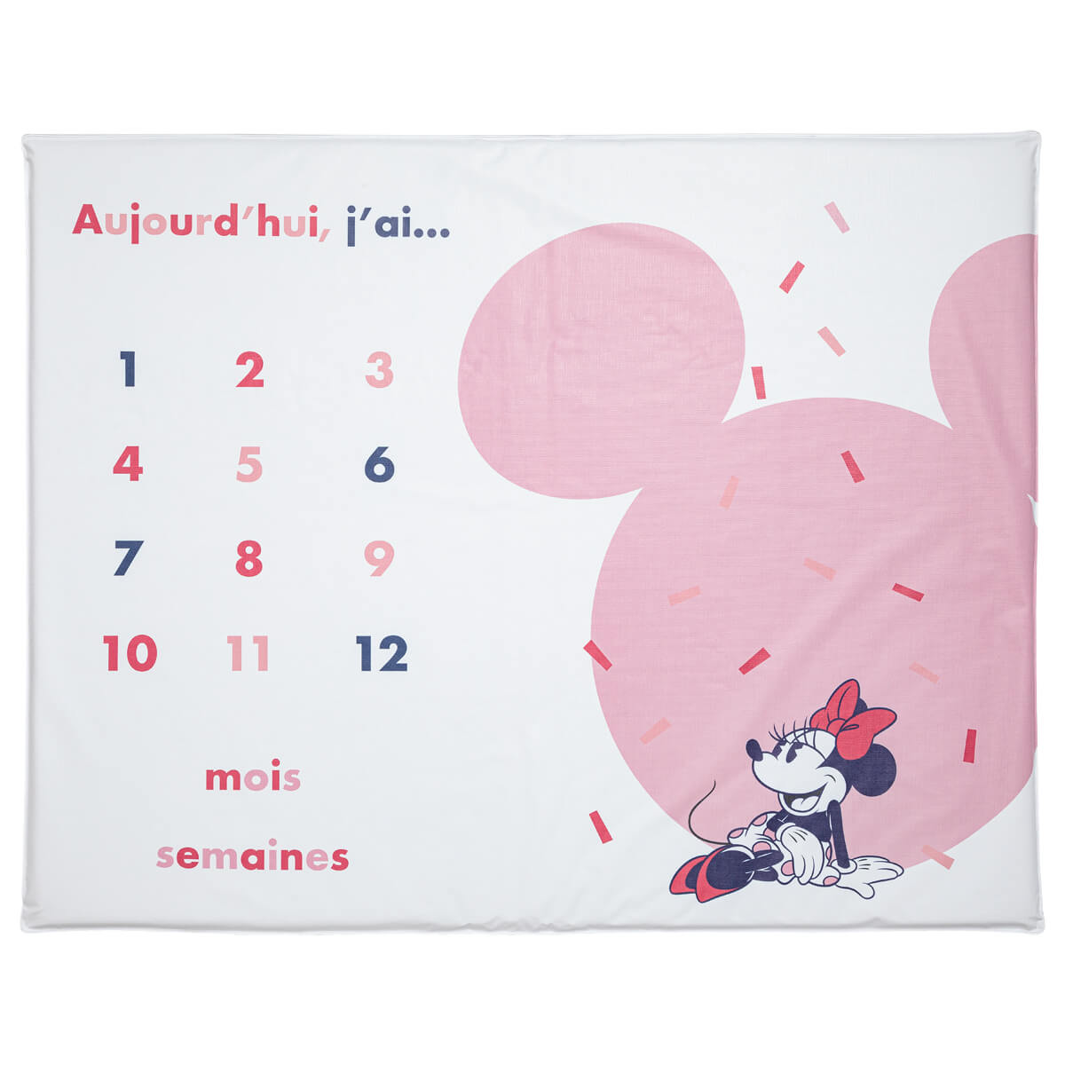 Tapis de jeu en PVC 72x92 cm avec étapes bébé - Minnie Confettis