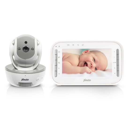 Babyphone video avec caméra rotative - DVM200M - Alecto Blanc et gris clair