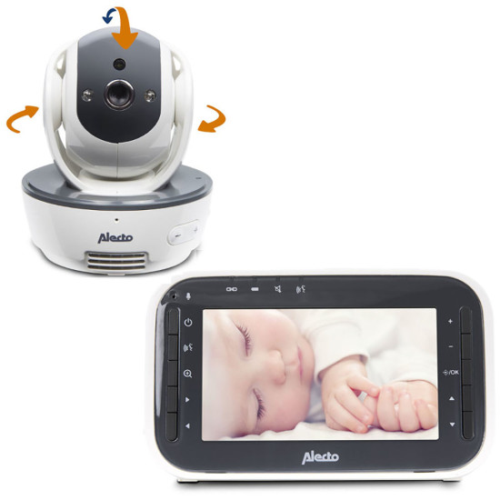 Babyphone video avec caméra rotative - DVM200M - Alecto Blanc et anthracite