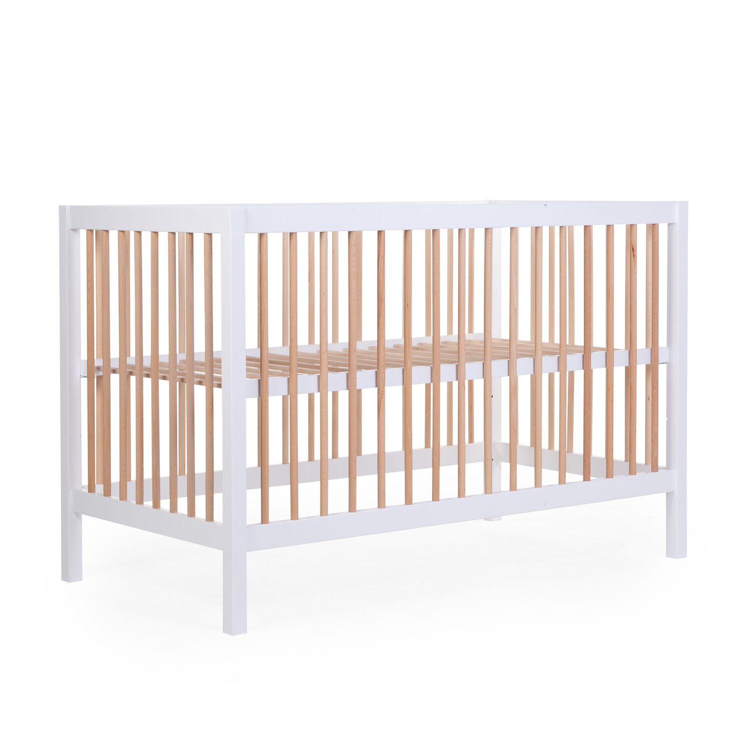 COT 97 - Lit de bébé - 120x60Cm - Blanc Naturel