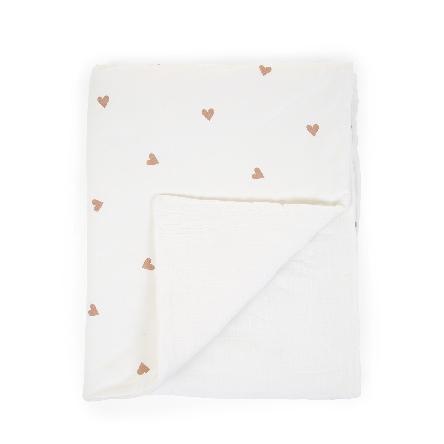 Couverture De Bébé - 80x100 Cm - Jersey + Mousseline - Heart