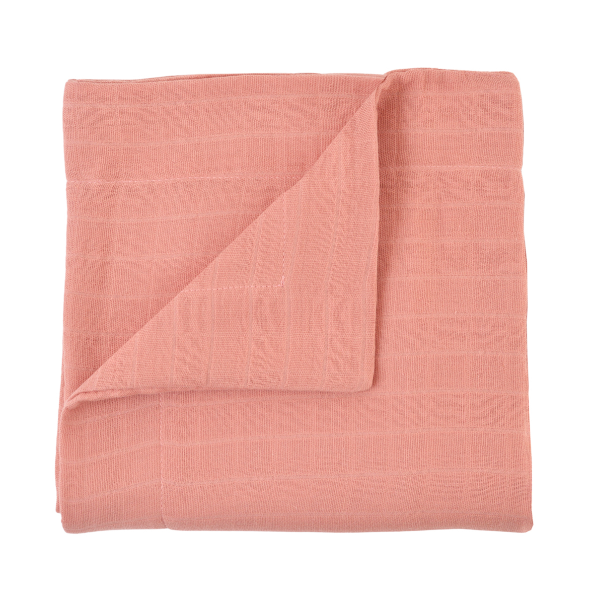 Couverture bébé en double-gaze unie Bois de rose
