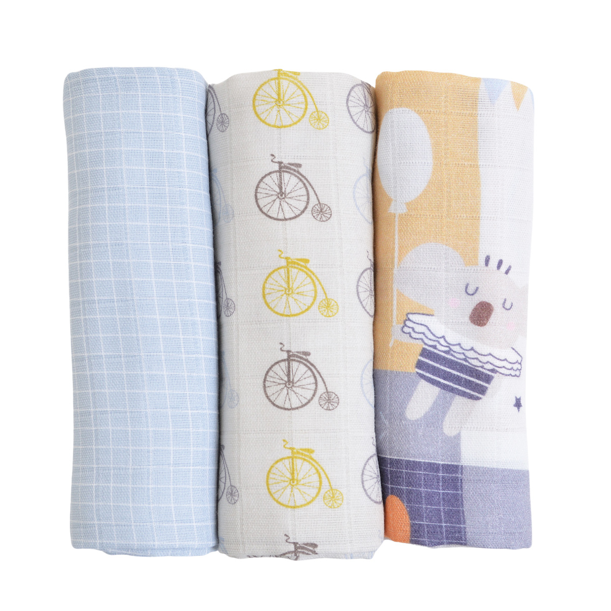 Lot de 3 langes bébé coton bio* Lucien