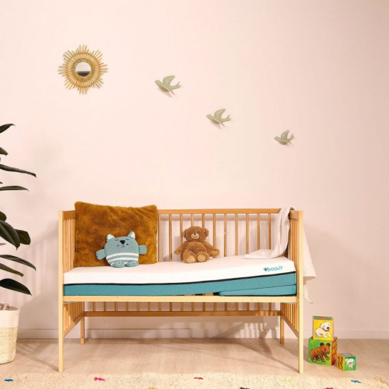 Matelas bébé Tiny bleu + plan incliné Matelas bébé 70x140cm