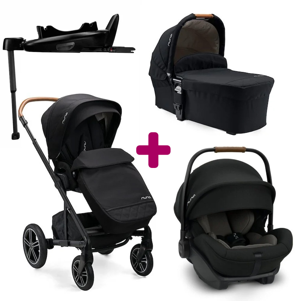 Pack pousette trio Mixx + coque Arra Next + nacelle Mixx + base Next Caviar  Nuna