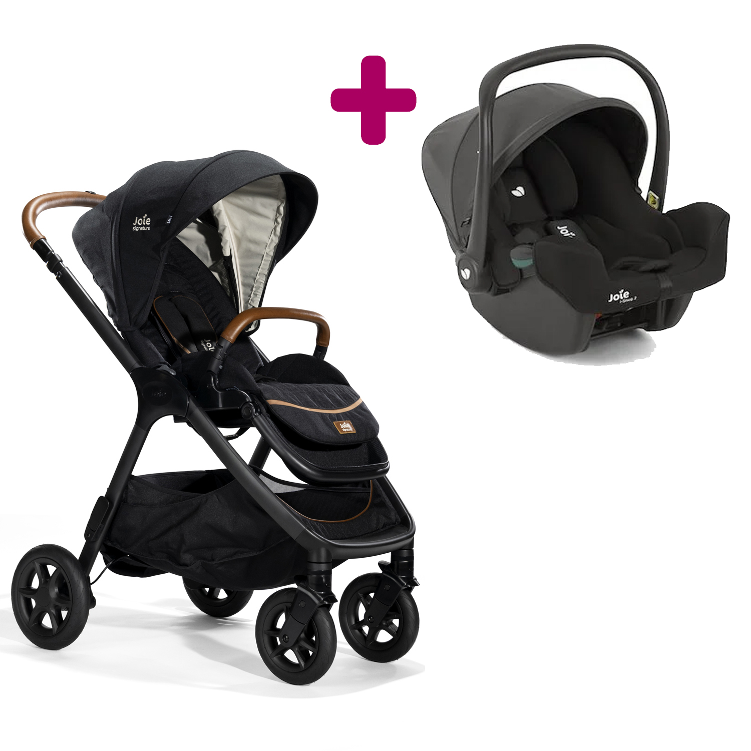 Pack poussette duo Finiti Eclipse + coque I-Snug 2 Shale  Joie