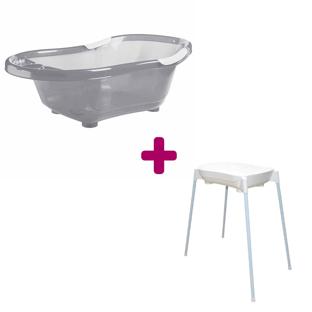 Pack Baignoire grise translucide + grand support de baignoire avec tuyau  dBb Remond