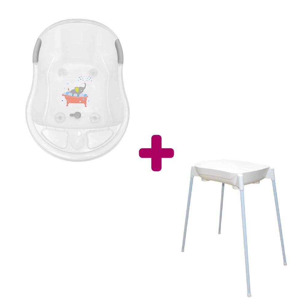 Pack Baignoire décor Elephant + grand support de baignoire avec tuyau  dBb Remond
