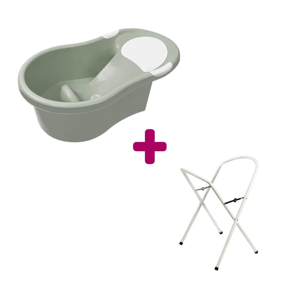 Pack Baignoire avec transat vert sauge + petit support de baignoire blanc avec tuyau  dBb Remond