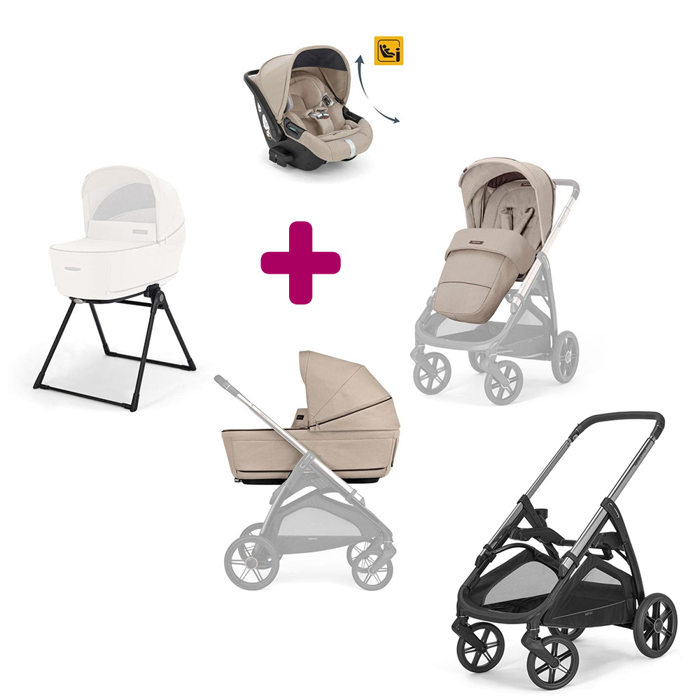 Pack Chassis Aptica Litio Black + System Quattro Aptica Darwin Recline  Inglesina